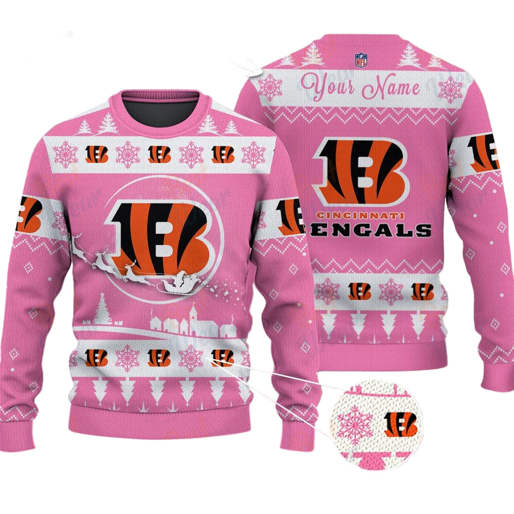 Cincinnati Bengals NFL Ugly Christmas Sweater - Name Customized