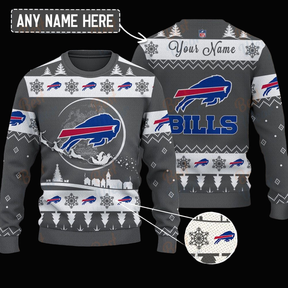 Buffalo Bills NFL Ugly Christmas Sweater - Name Customized