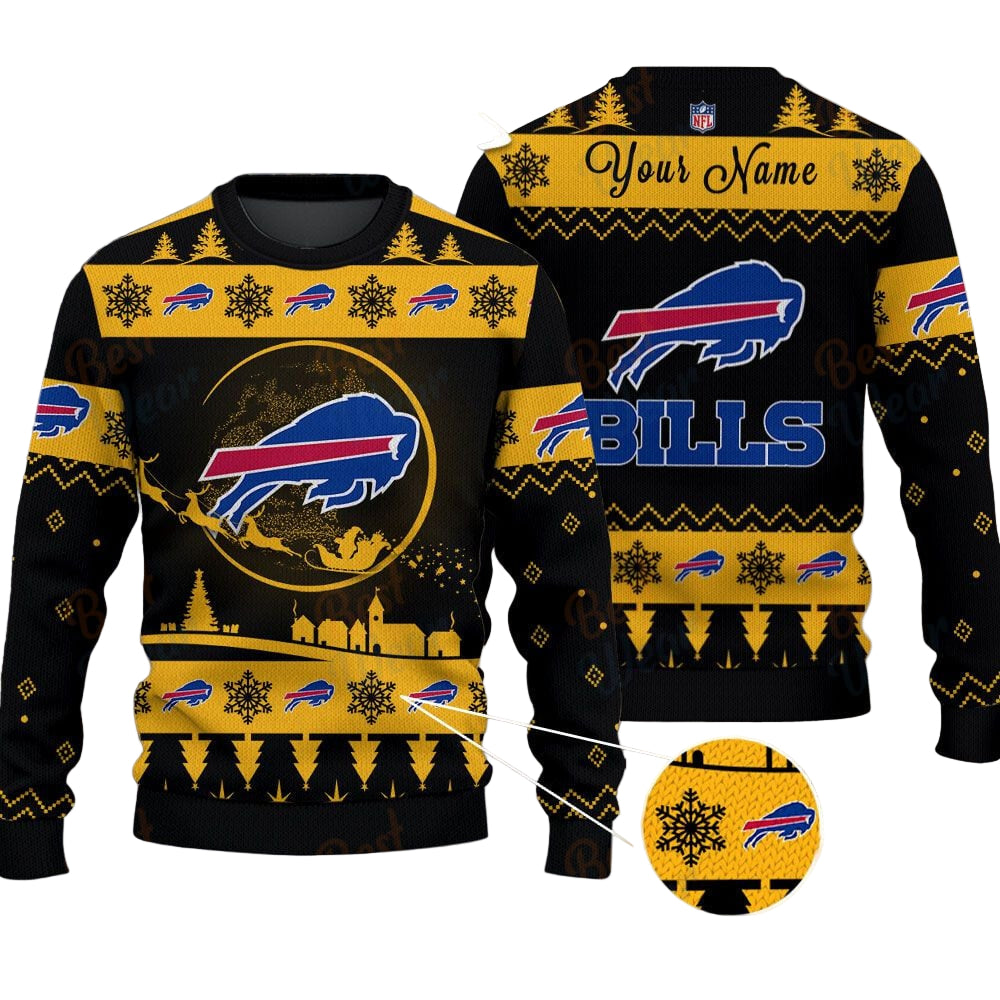 Buffalo Bills NFL Ugly Christmas Sweater - Name Customized