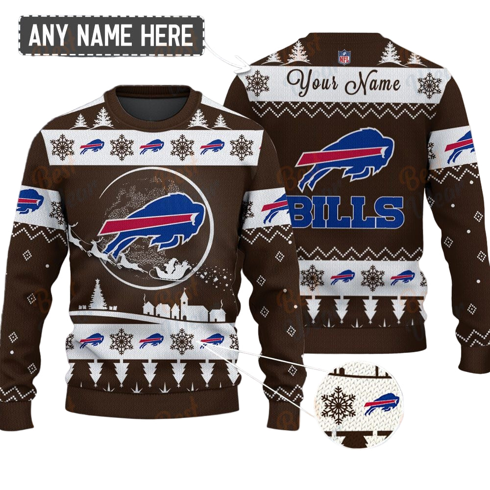 Buffalo Bills NFL Ugly Christmas Sweater - Name Customized
