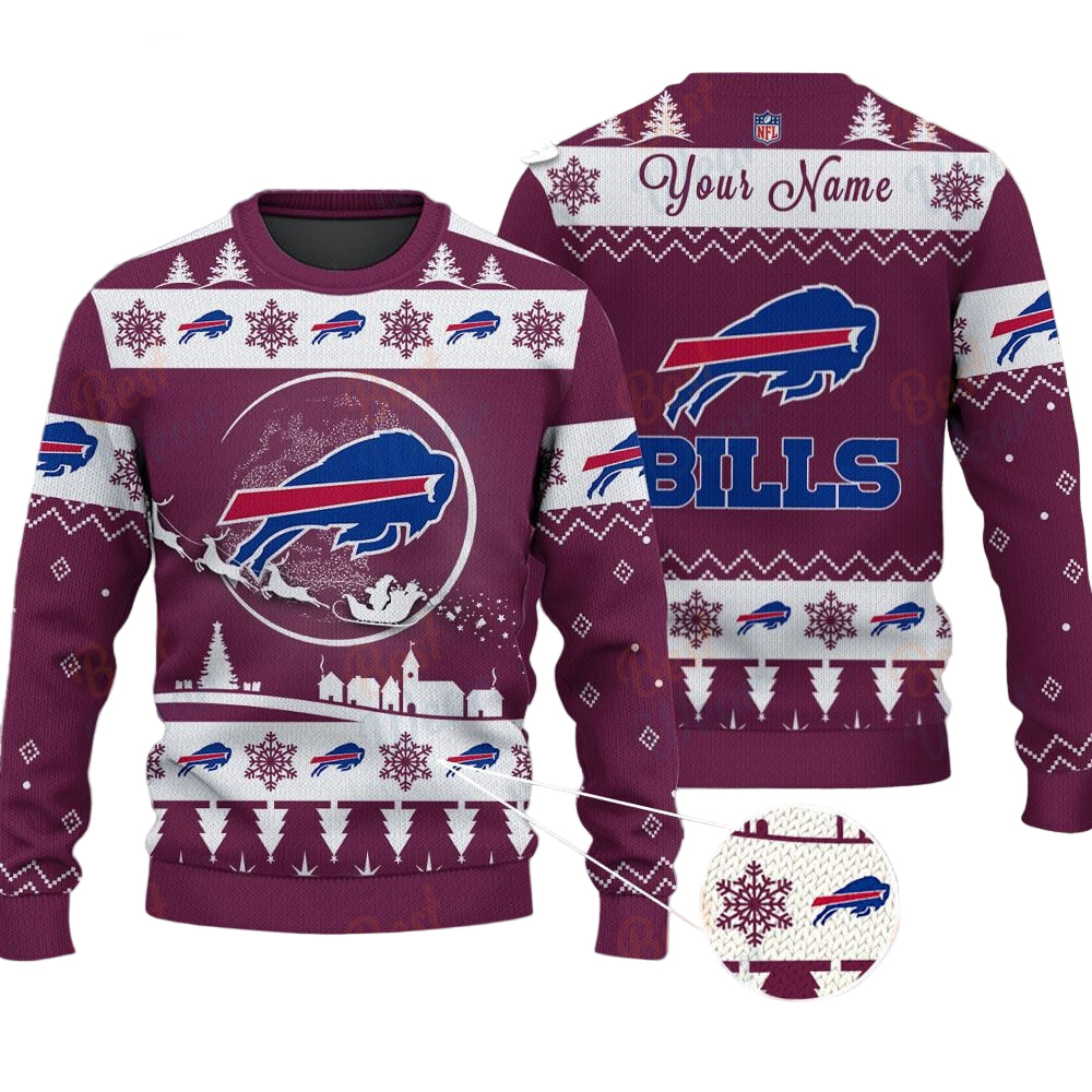 Buffalo Bills NFL Ugly Christmas Sweater - Name Customized