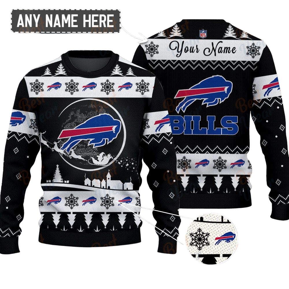 Buffalo Bills NFL Ugly Christmas Sweater - Name Customized