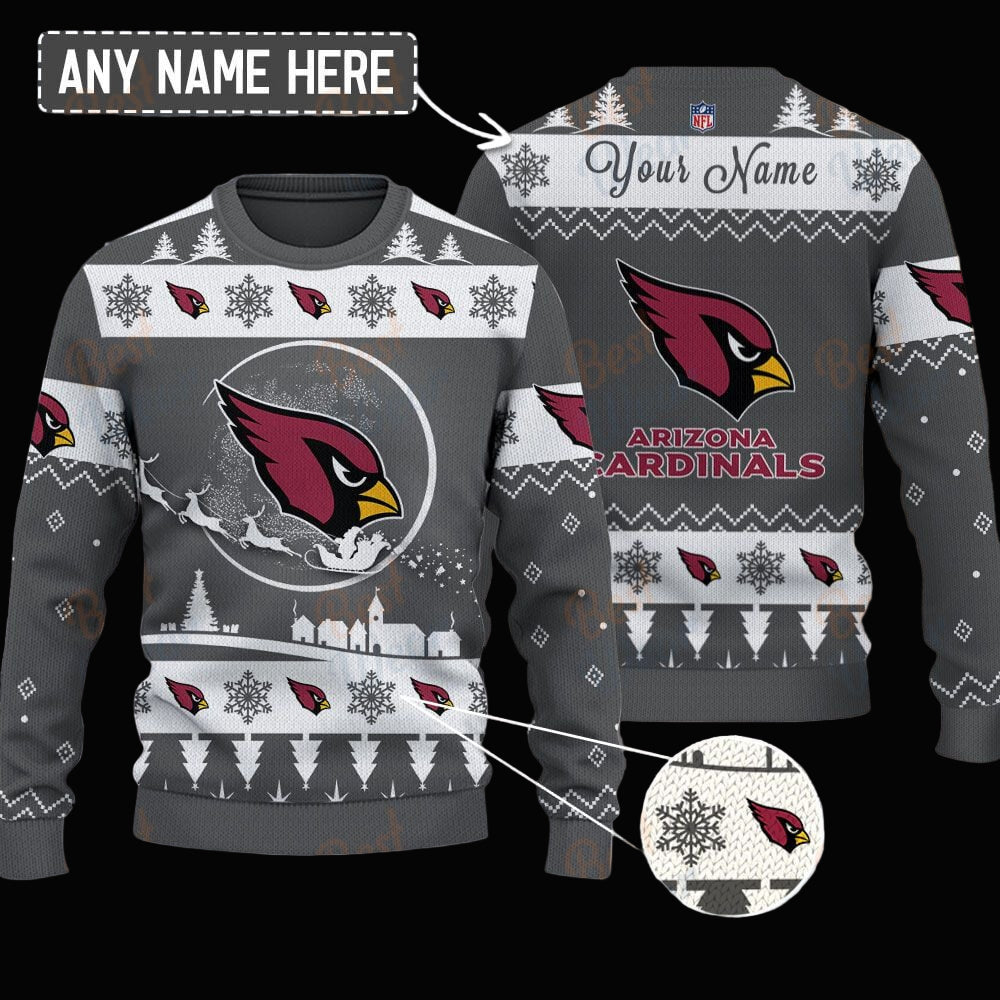 Arizona Cardinals NFL Ugly Christmas Sweater - Name Customized