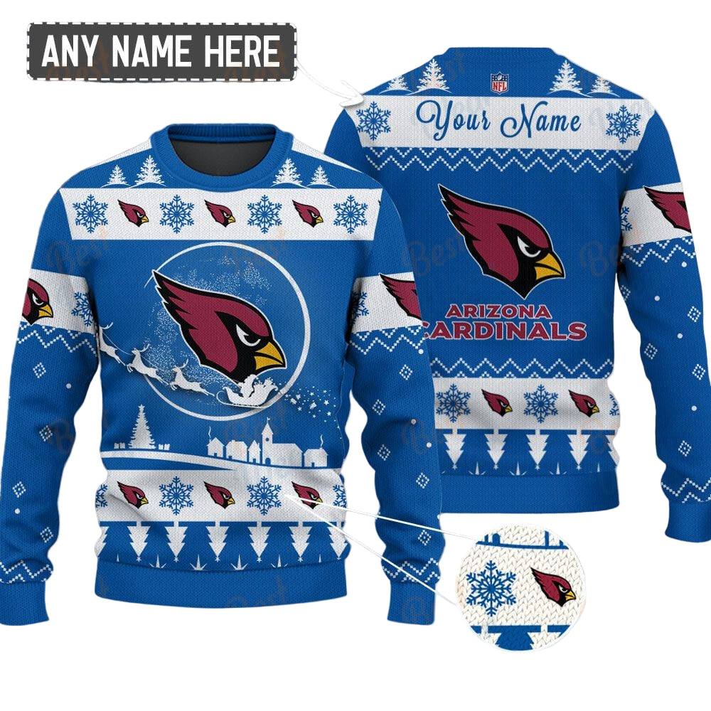 Arizona Cardinals NFL Ugly Christmas Sweater - Name Customized