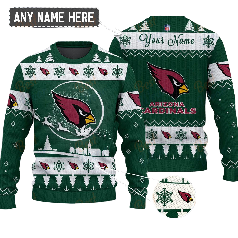 Arizona Cardinals NFL Ugly Christmas Sweater - Name Customized