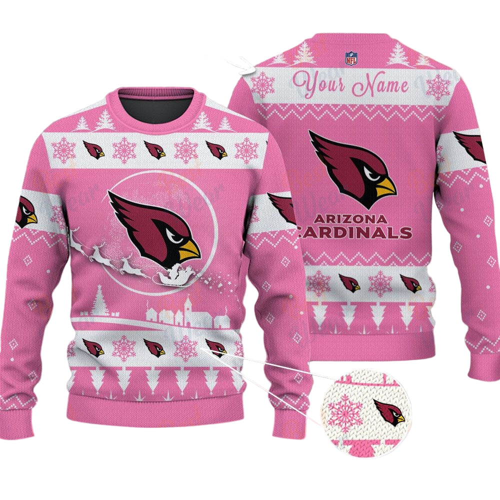 Arizona Cardinals NFL Ugly Christmas Sweater - Name Customized