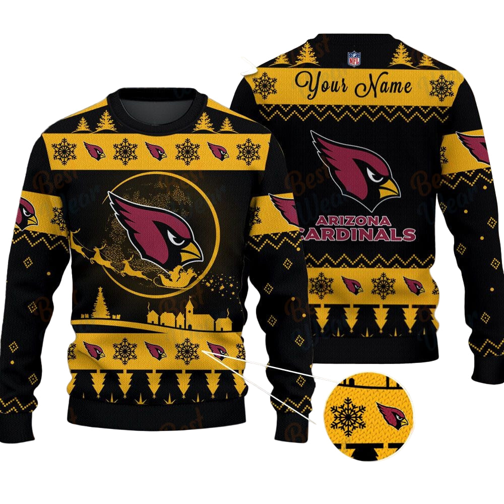 Arizona Cardinals NFL Ugly Christmas Sweater - Name Customized
