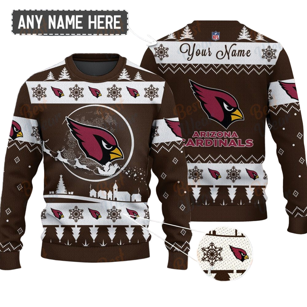 Arizona Cardinals NFL Ugly Christmas Sweater - Name Customized