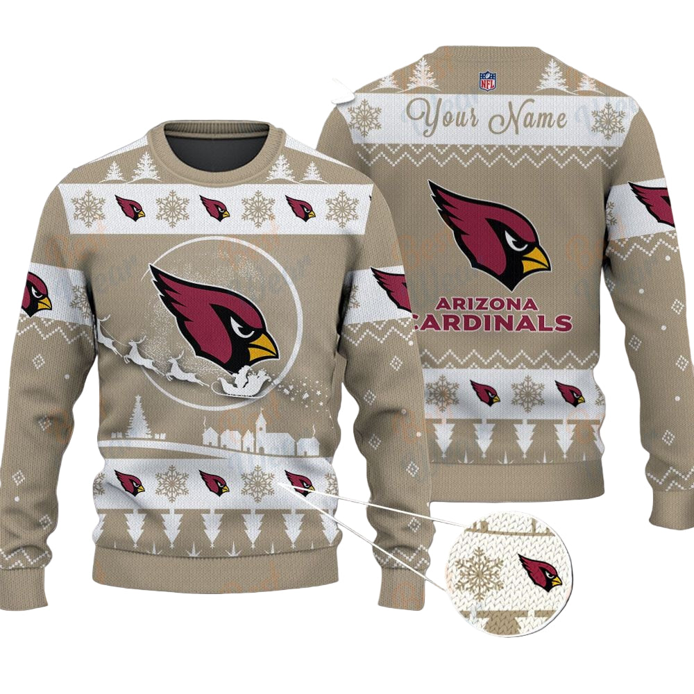 Arizona Cardinals NFL Ugly Christmas Sweater - Name Customized
