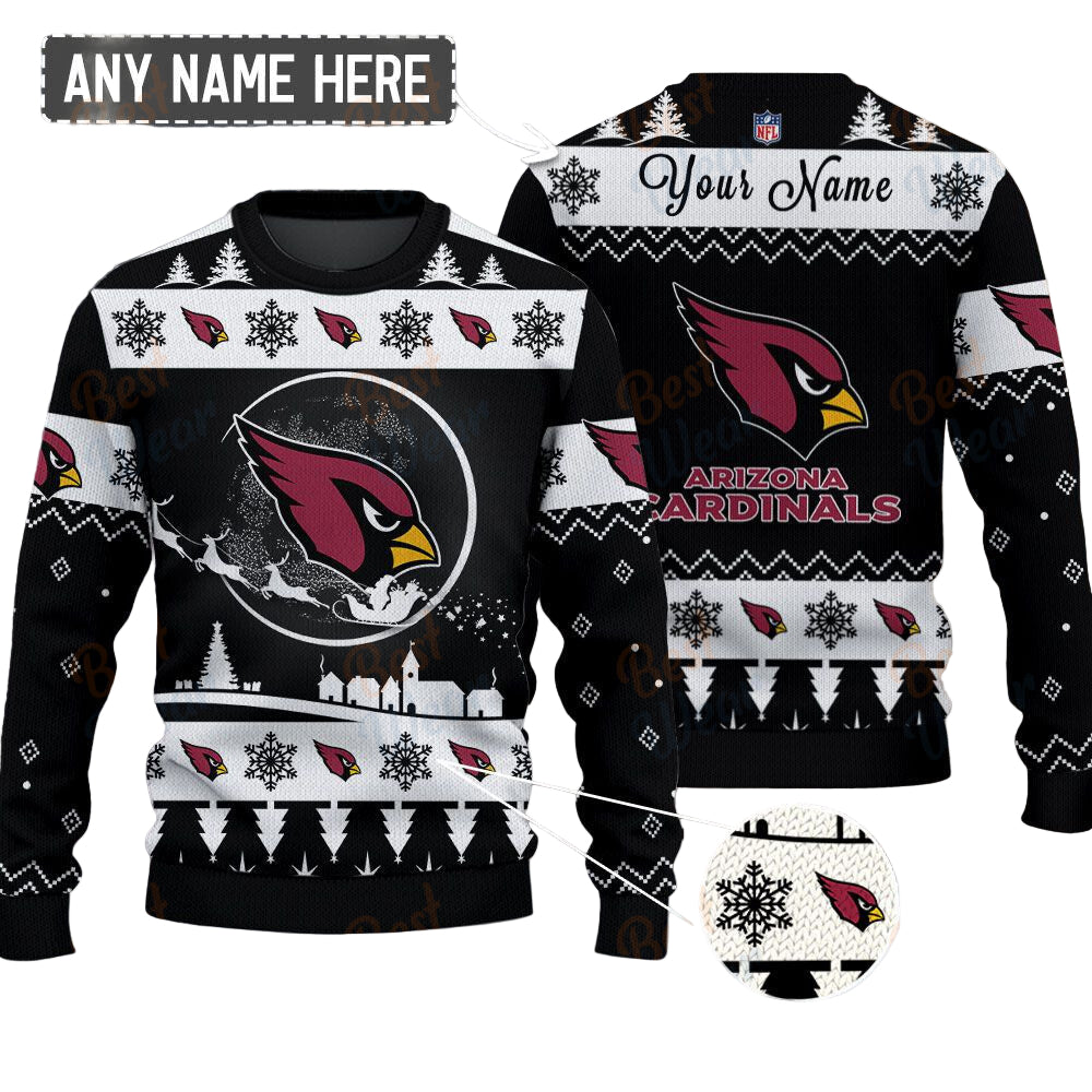 Arizona Cardinals NFL Ugly Christmas Sweater - Name Customized