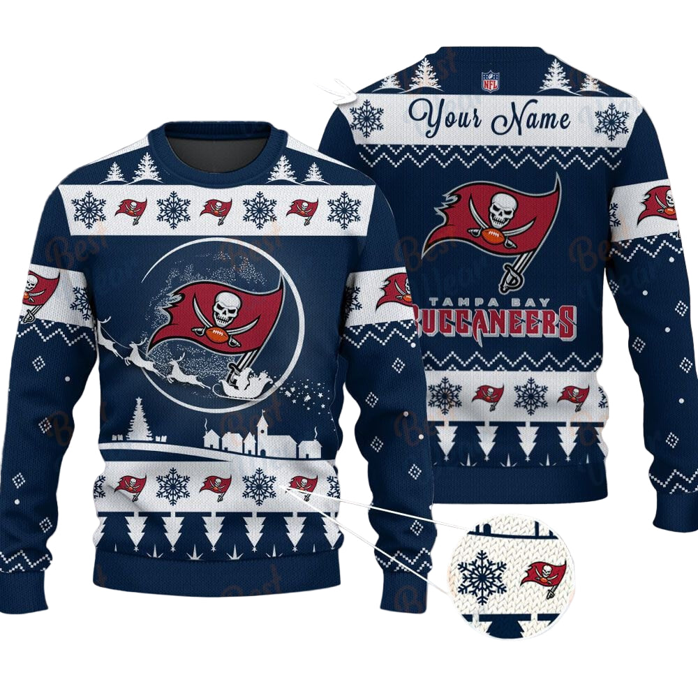 Tampa Bay Buccaneers NFL Ugly Christmas Sweater - Name Customized