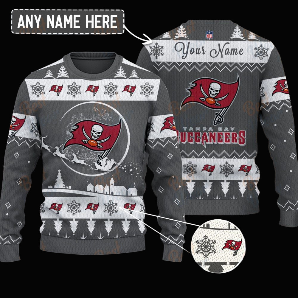 Tampa Bay Buccaneers NFL Ugly Christmas Sweater - Name Customized