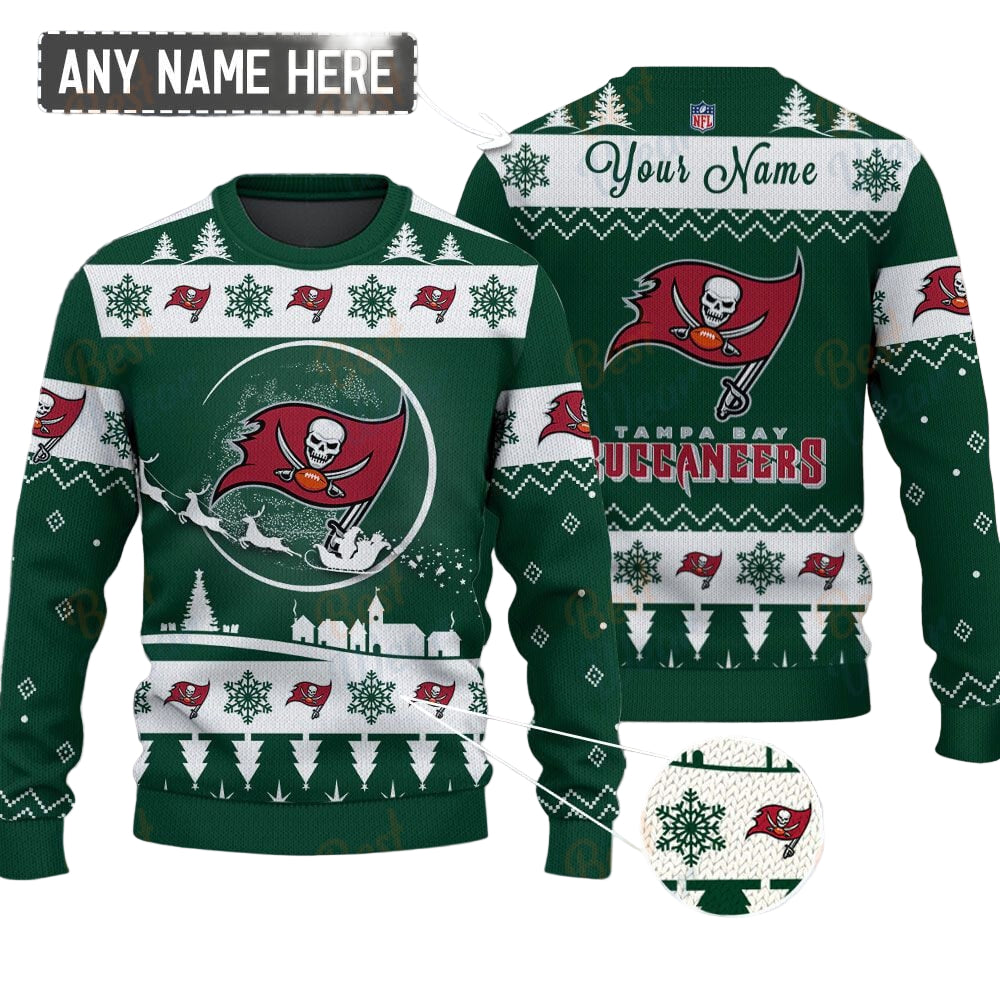 Tampa Bay Buccaneers NFL Ugly Christmas Sweater - Name Customized