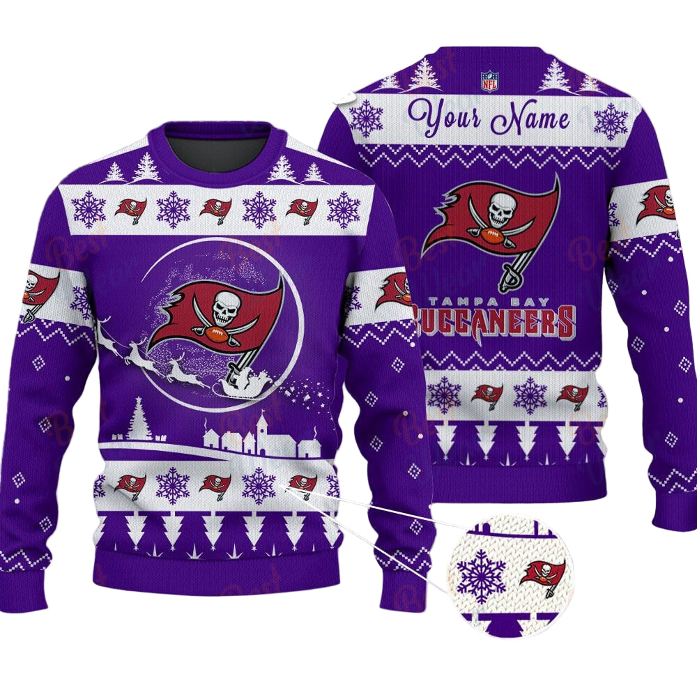 Tampa Bay Buccaneers NFL Ugly Christmas Sweater - Name Customized