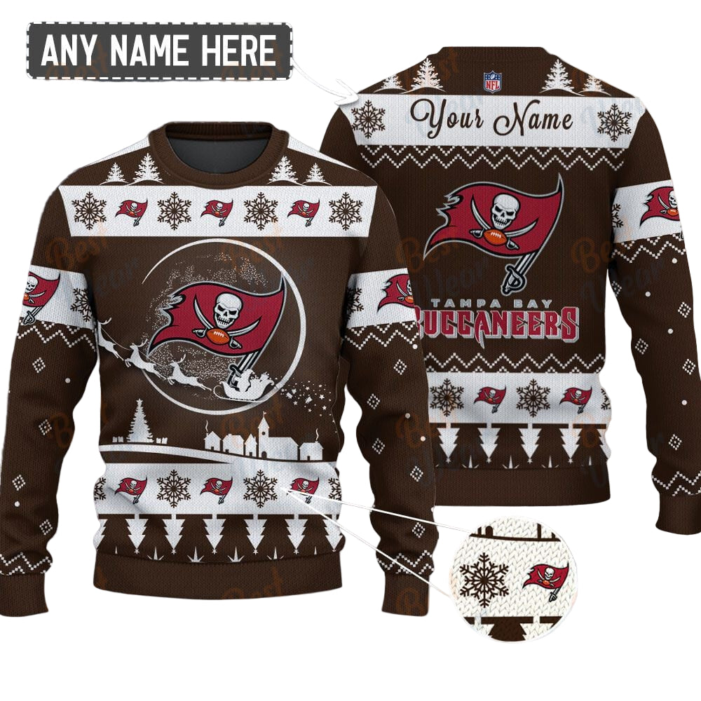 Tampa Bay Buccaneers NFL Ugly Christmas Sweater - Name Customized