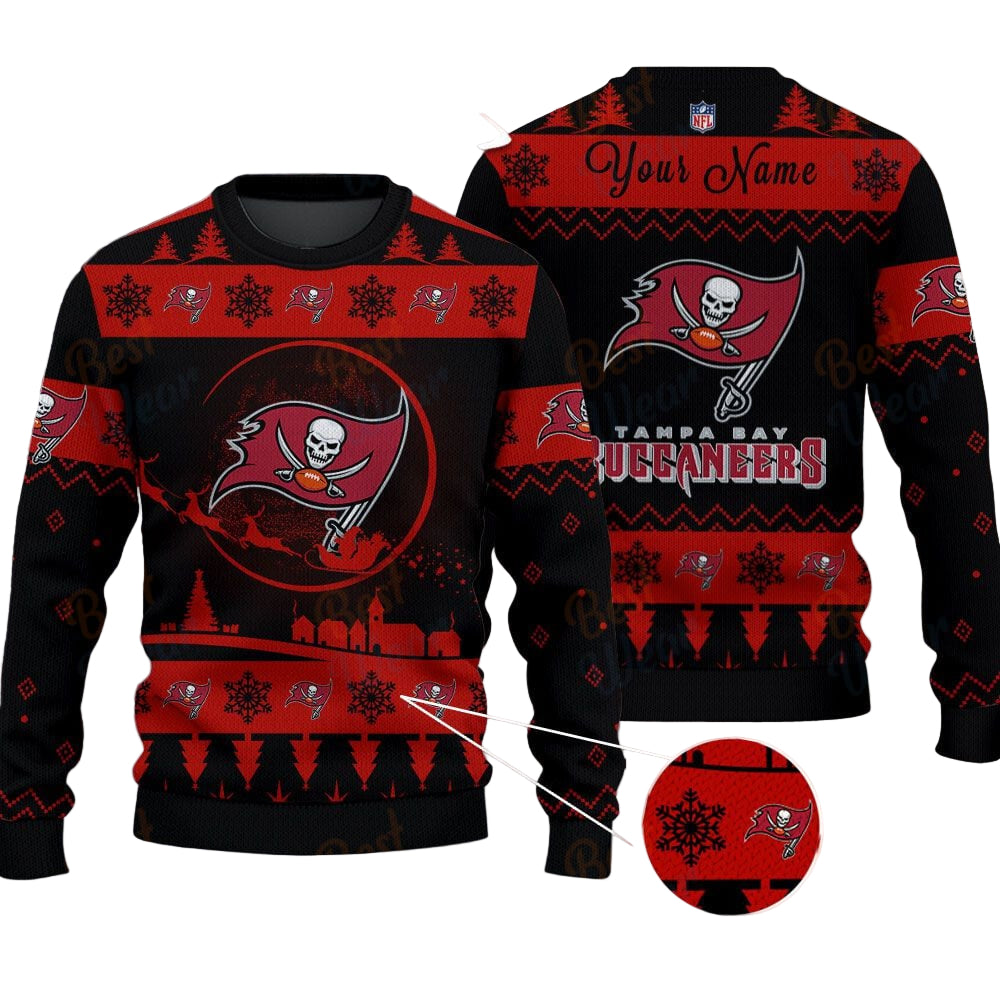 Tampa Bay Buccaneers NFL Ugly Christmas Sweater - Name Customized