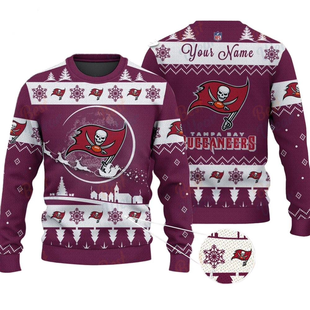 Tampa Bay Buccaneers NFL Ugly Christmas Sweater - Name Customized