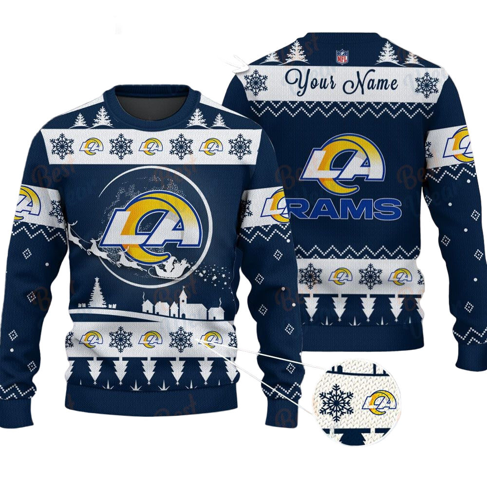 Los Angeles Rams NFL Ugly Christmas Sweater - Name Customized