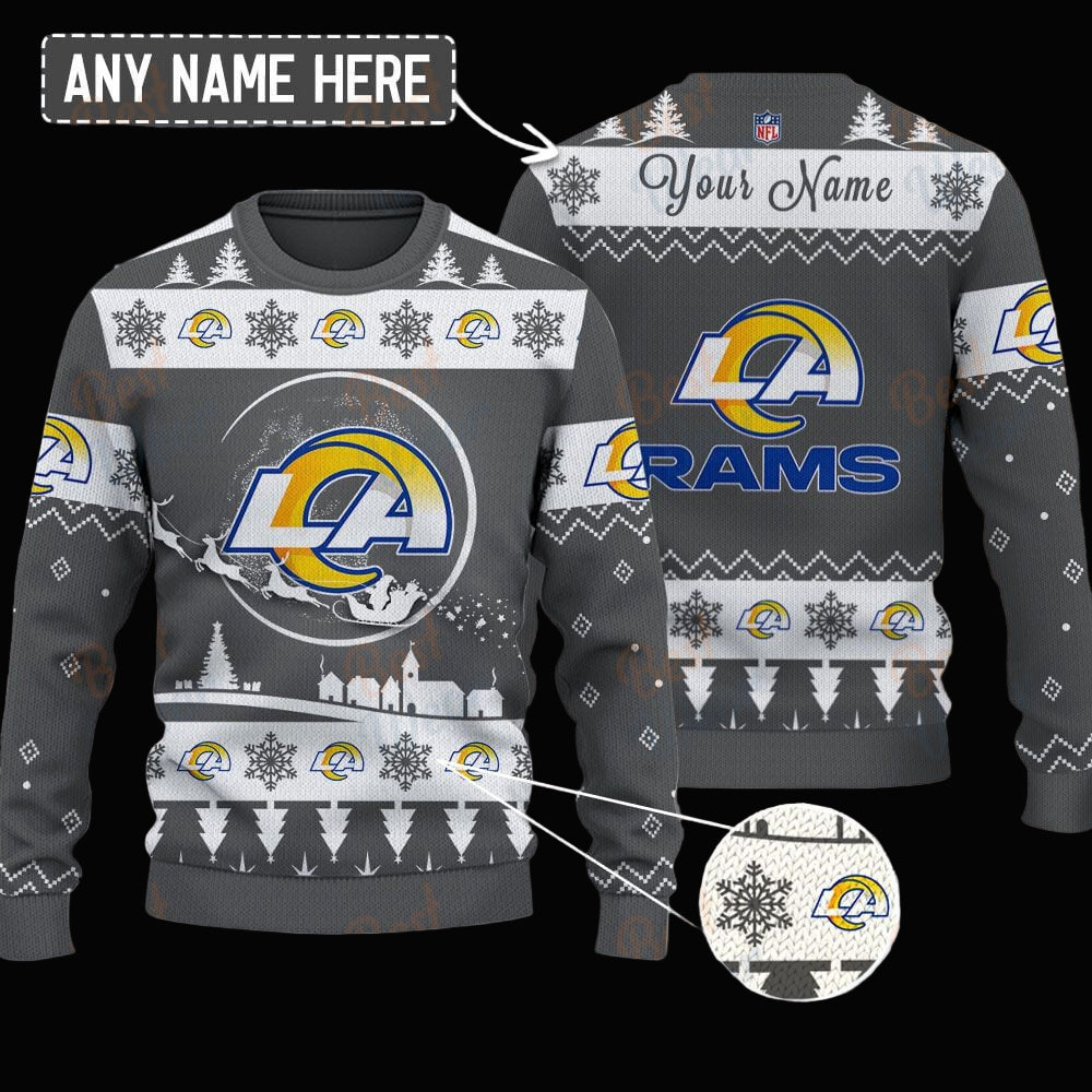 Los Angeles Rams NFL Ugly Christmas Sweater - Name Customized