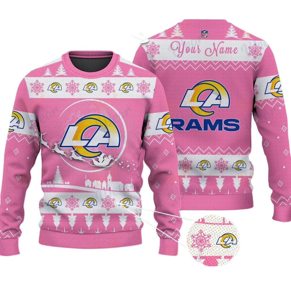 Los Angeles Rams NFL Ugly Christmas Sweater - Name Customized