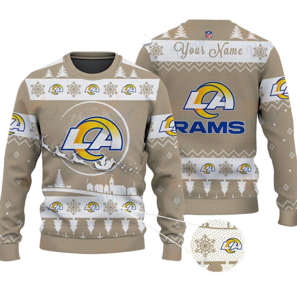 Los Angeles Rams NFL Ugly Christmas Sweater - Name Customized