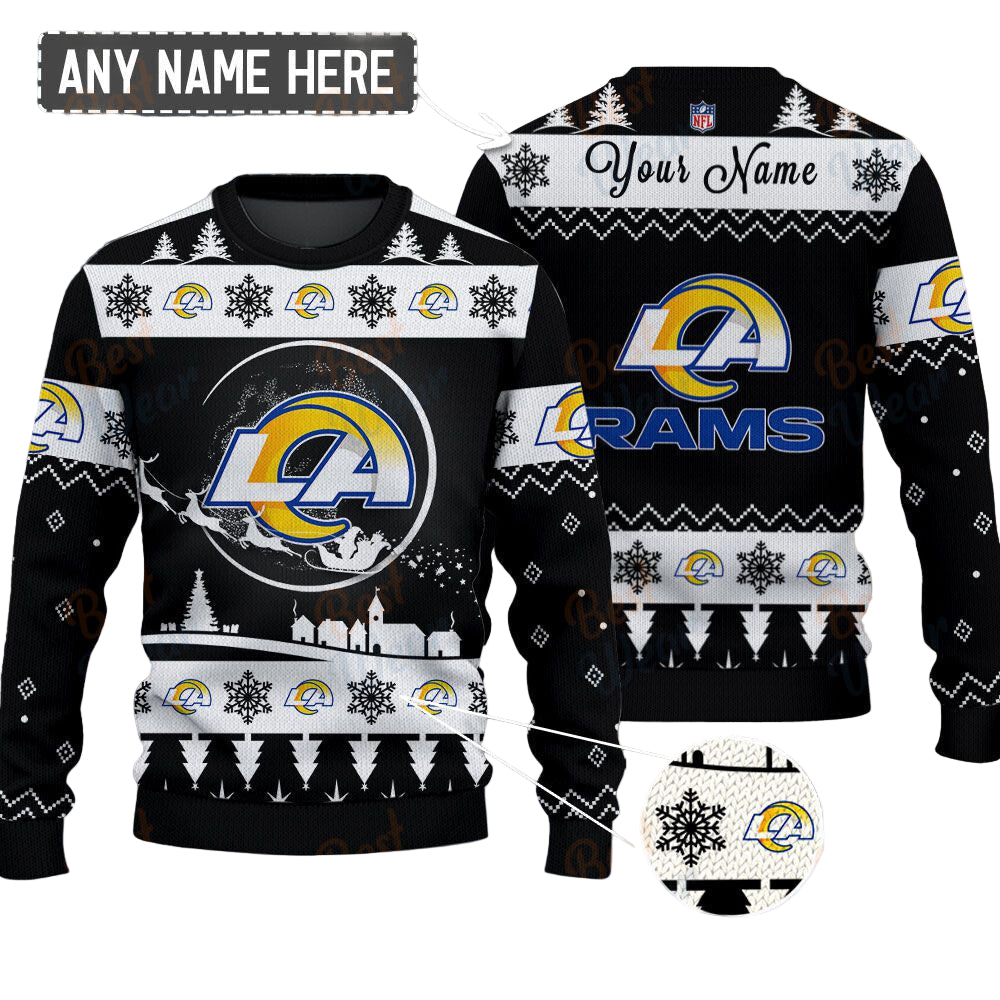 Los Angeles Rams NFL Ugly Christmas Sweater - Name Customized