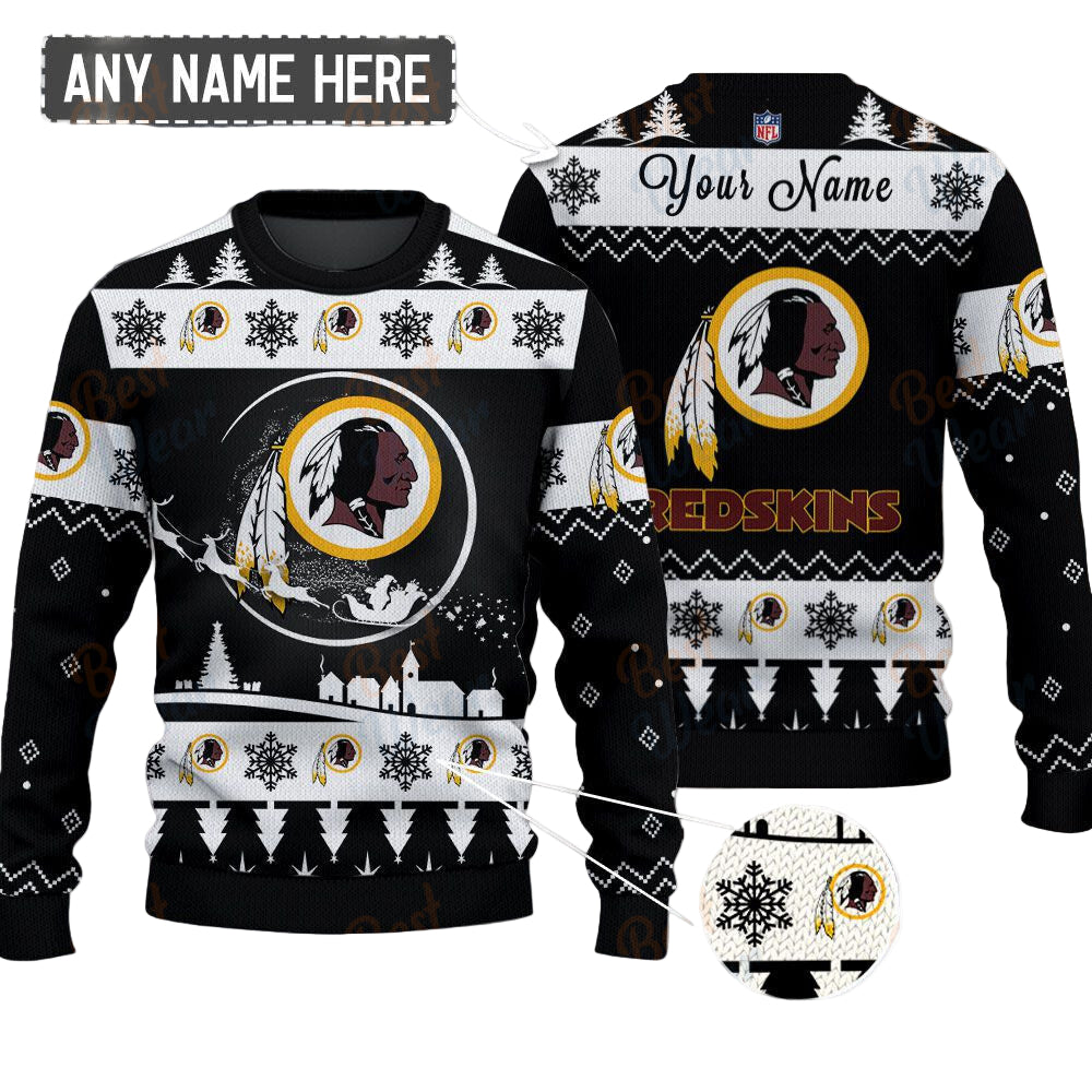 Washington Redskins NFL Ugly Christmas Sweater - Name Customized