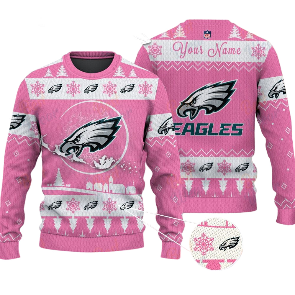 Philadelphia Eagles NFL Ugly Christmas Sweater - Name Customized