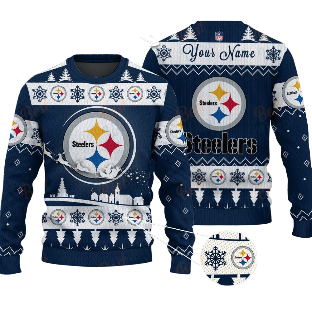 Pittsburgh Steelers NFL Ugly Christmas Sweater - Name Customized