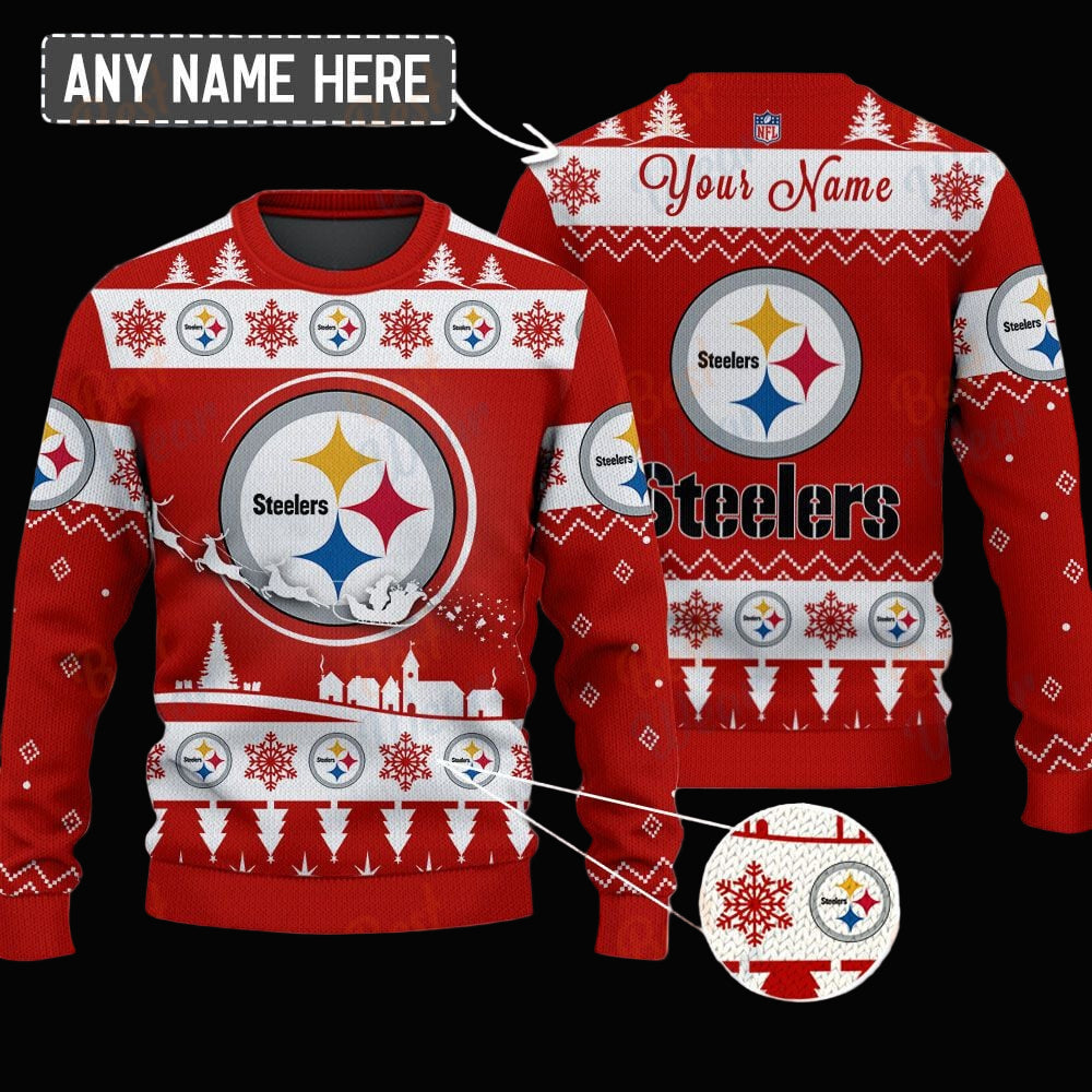 Pittsburgh Steelers NFL Ugly Christmas Sweater - Name Customized