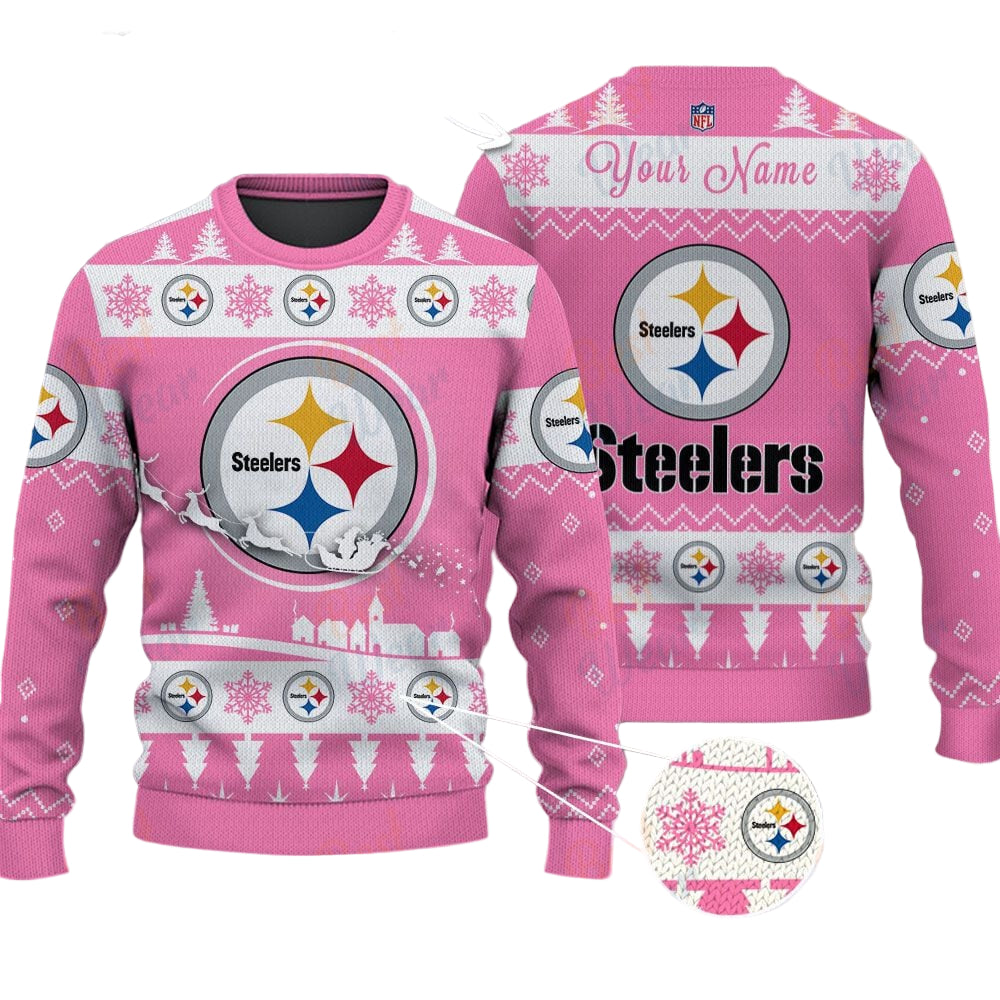 Pittsburgh Steelers NFL Ugly Christmas Sweater - Name Customized