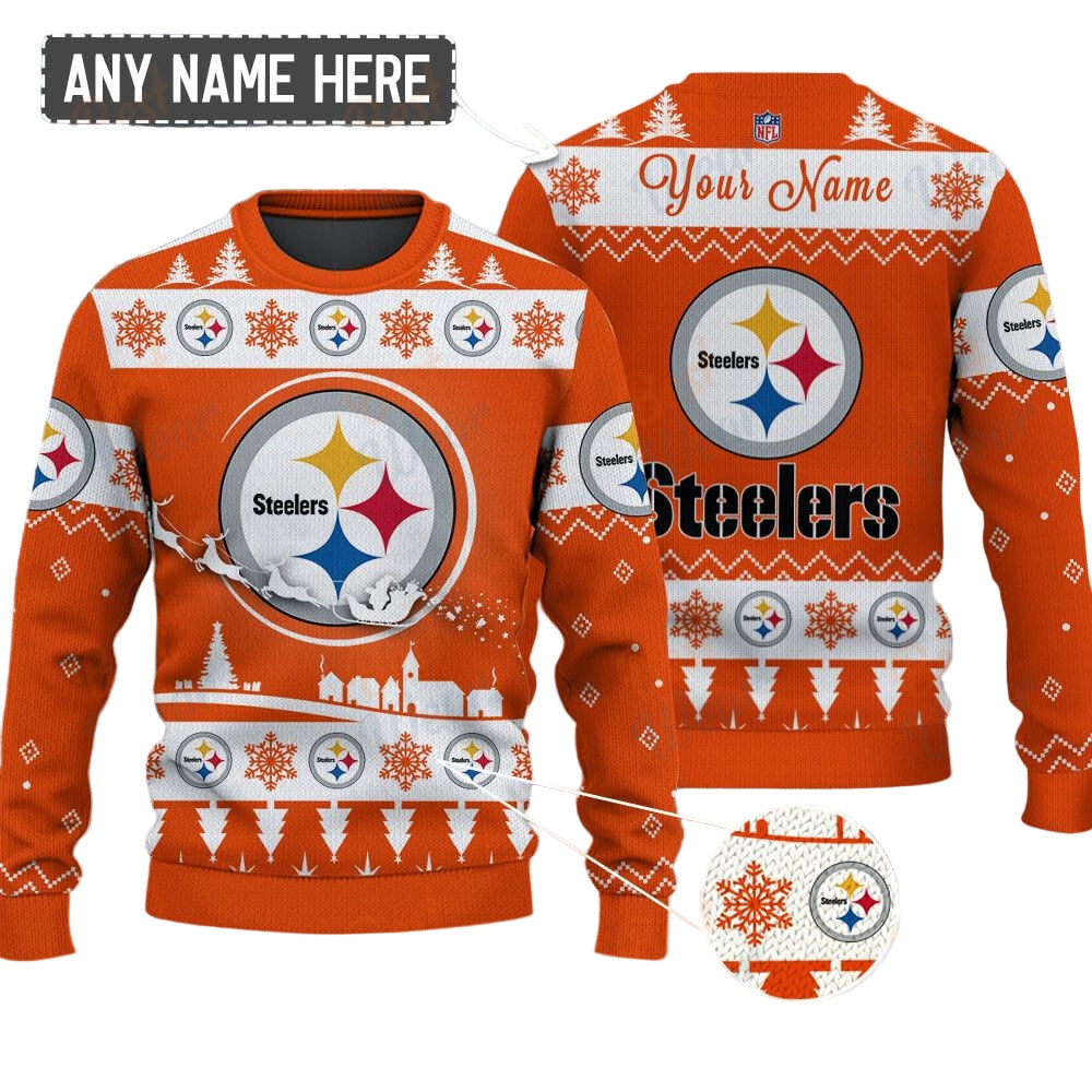 Pittsburgh Steelers NFL Ugly Christmas Sweater - Name Customized