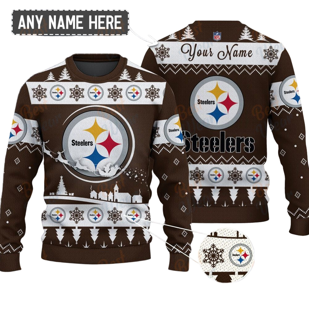 Pittsburgh Steelers NFL Ugly Christmas Sweater - Name Customized