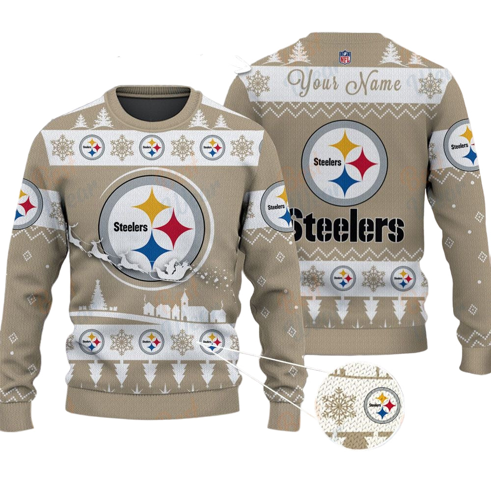 Pittsburgh Steelers NFL Ugly Christmas Sweater - Name Customized