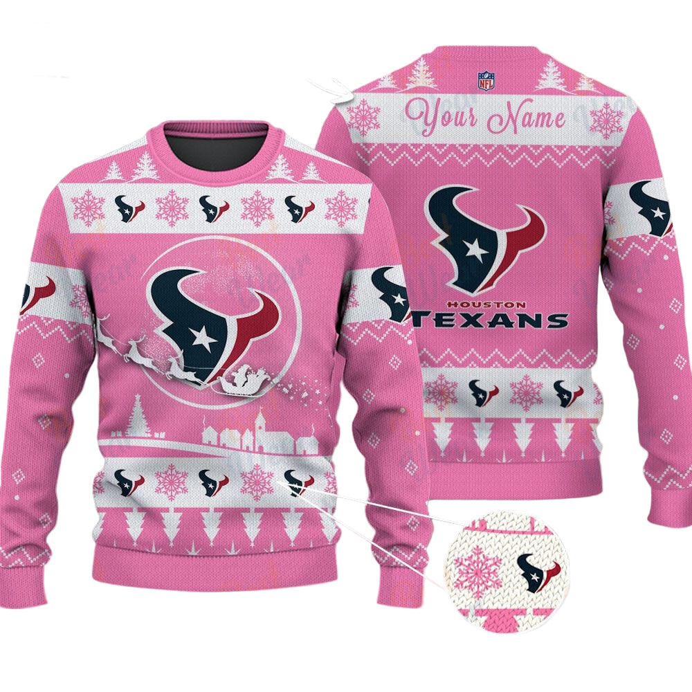 Houston Texans NFL Ugly Christmas Sweater - Name Customized