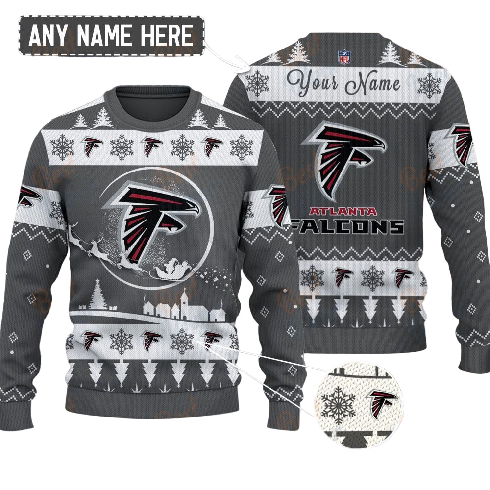 Atlanta Falcons NFL Ugly Christmas Sweater - Name Customized