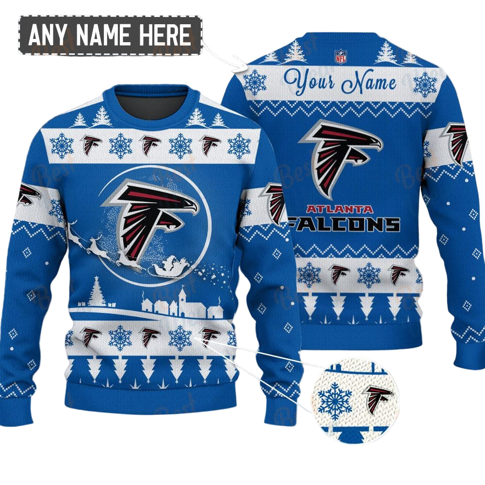 Atlanta Falcons NFL Ugly Christmas Sweater - Name Customized