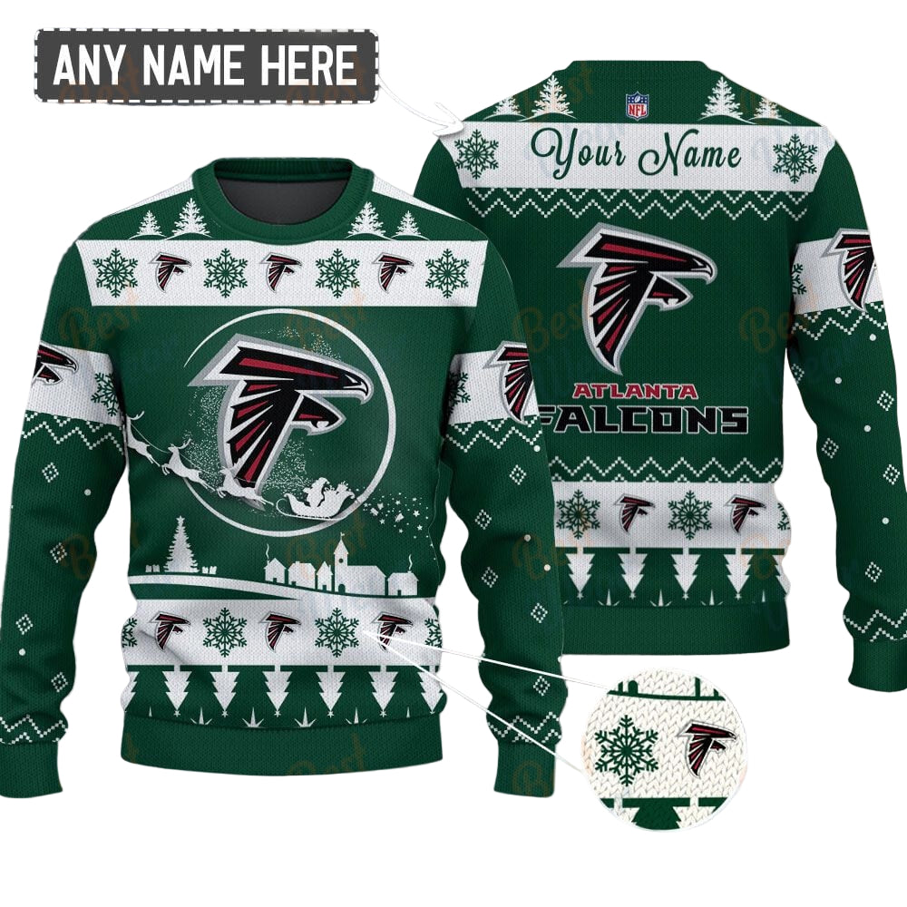 Atlanta Falcons NFL Ugly Christmas Sweater - Name Customized
