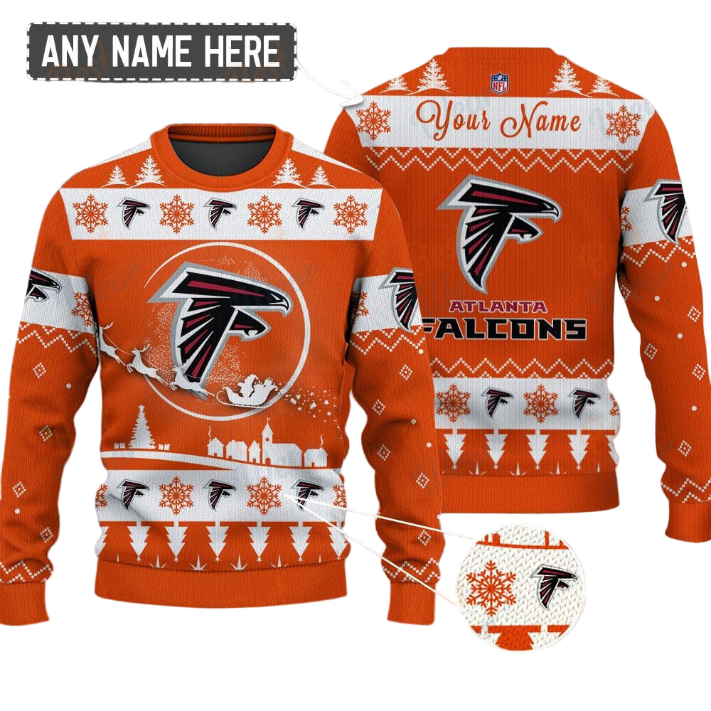 Atlanta Falcons NFL Ugly Christmas Sweater - Name Customized