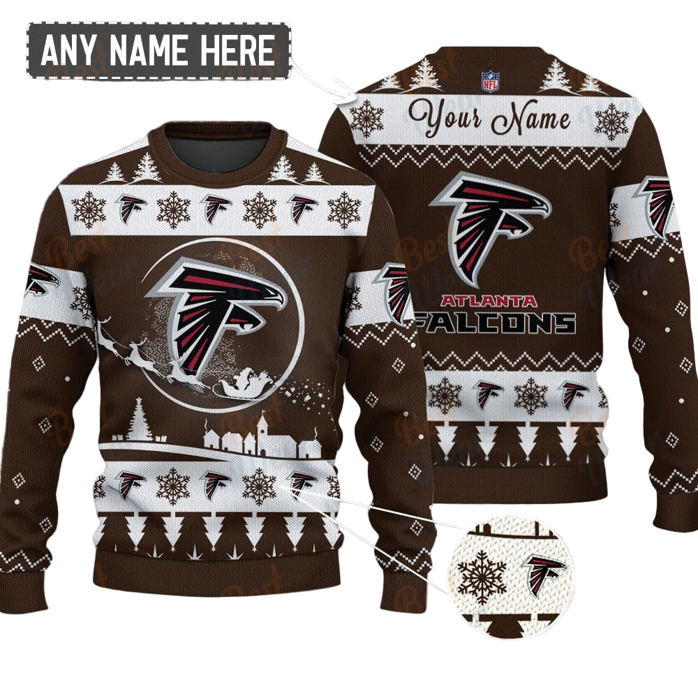 Atlanta Falcons NFL Ugly Christmas Sweater - Name Customized