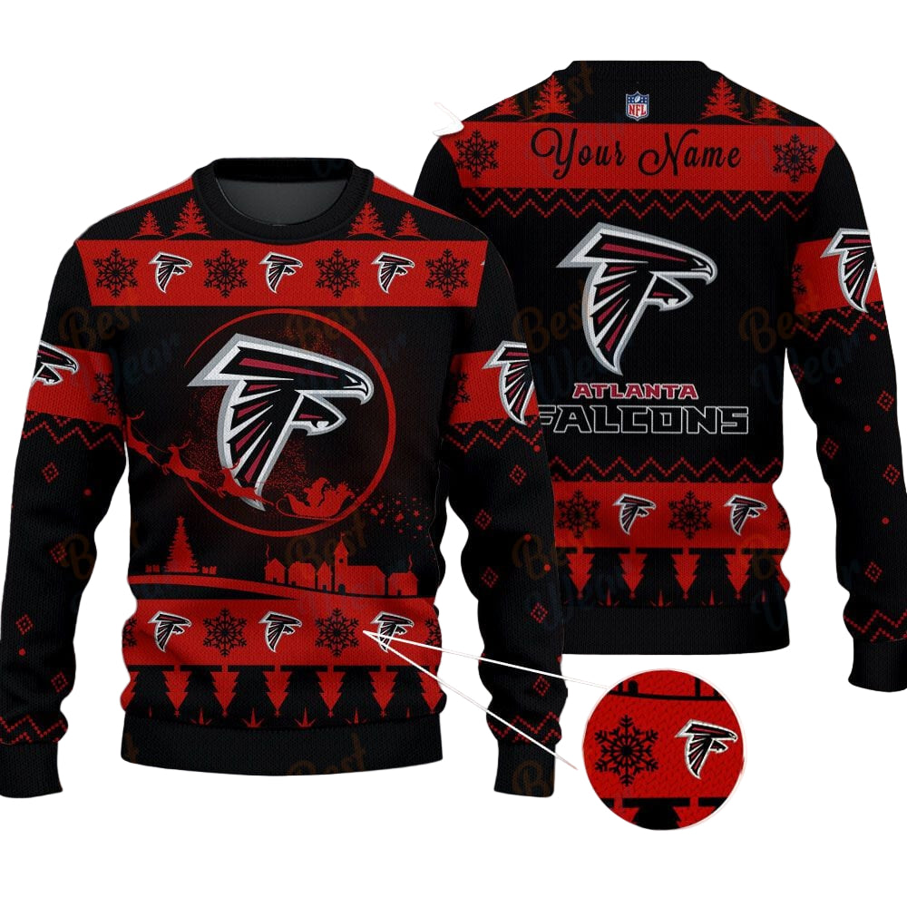 Atlanta Falcons NFL Ugly Christmas Sweater - Name Customized