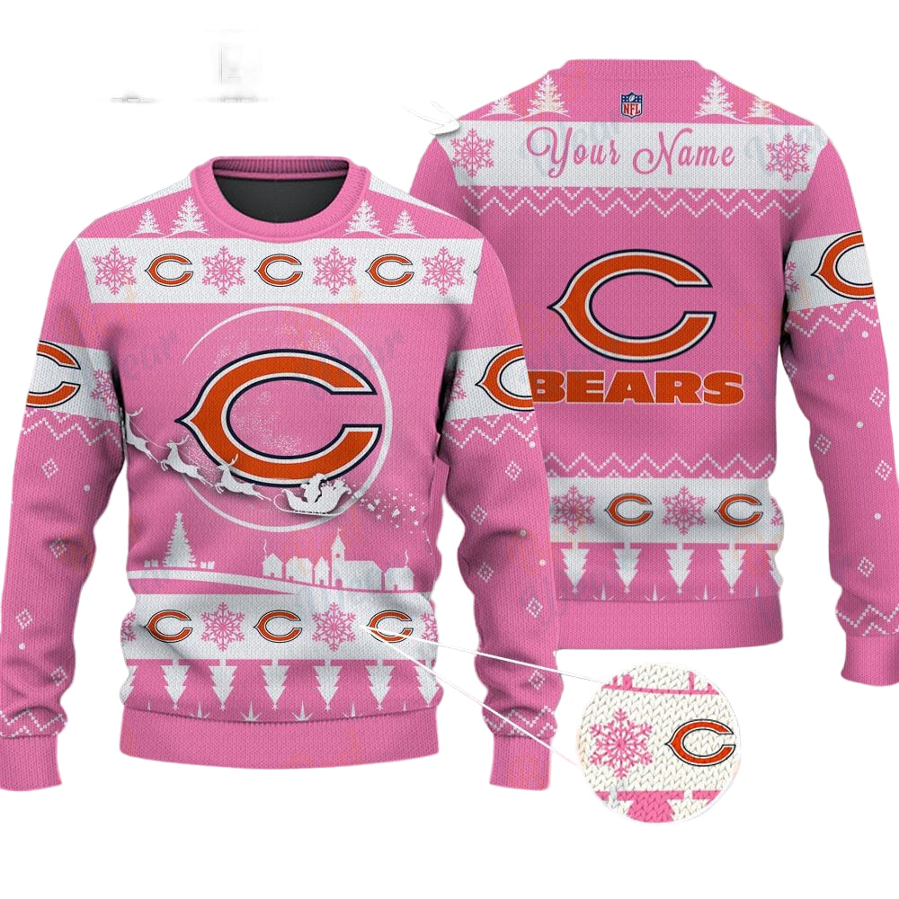 Chicago Bears NFL Ugly Christmas Sweater - Name Customized
