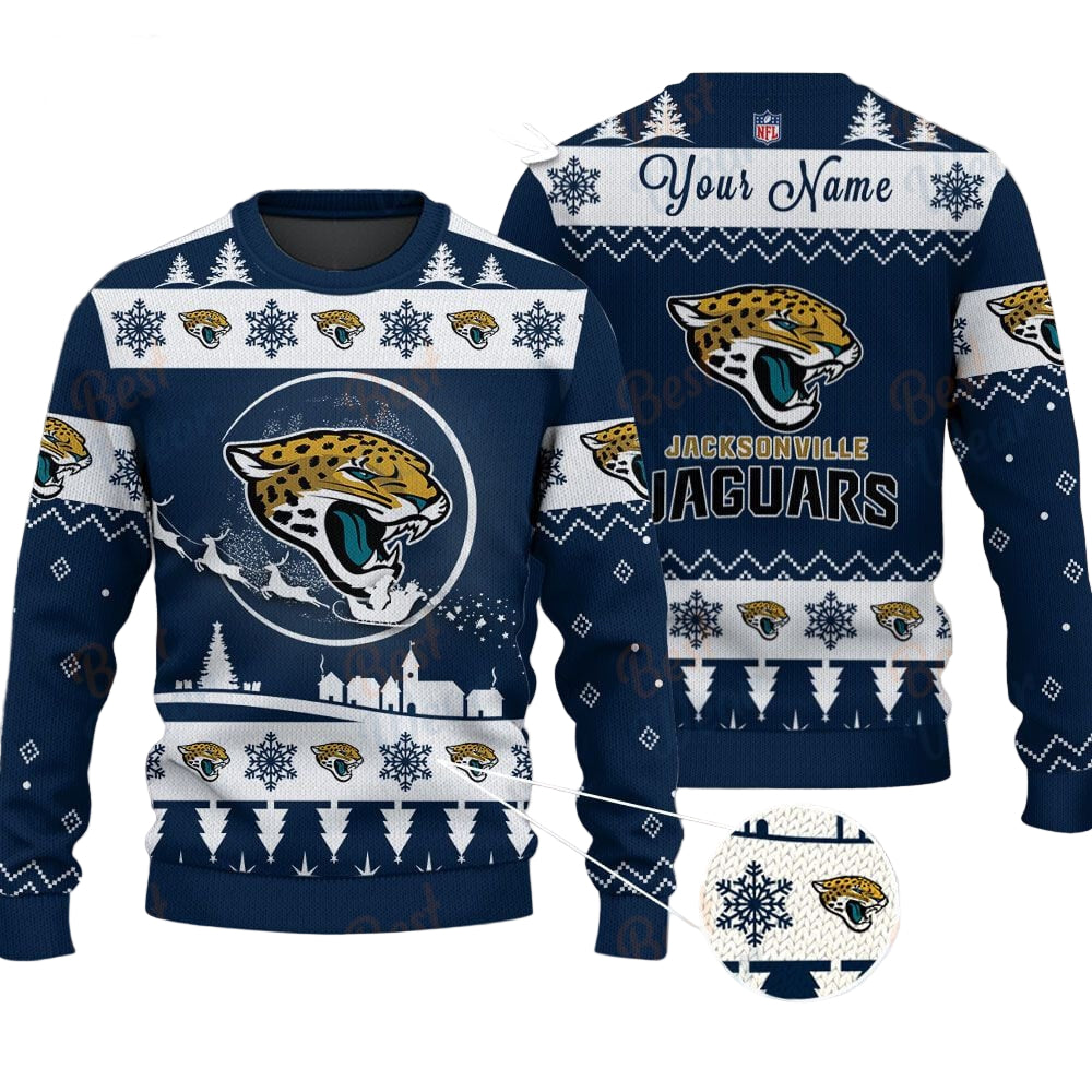 Jacksonville Jaguars NFL Ugly Christmas Sweater - Name Customized