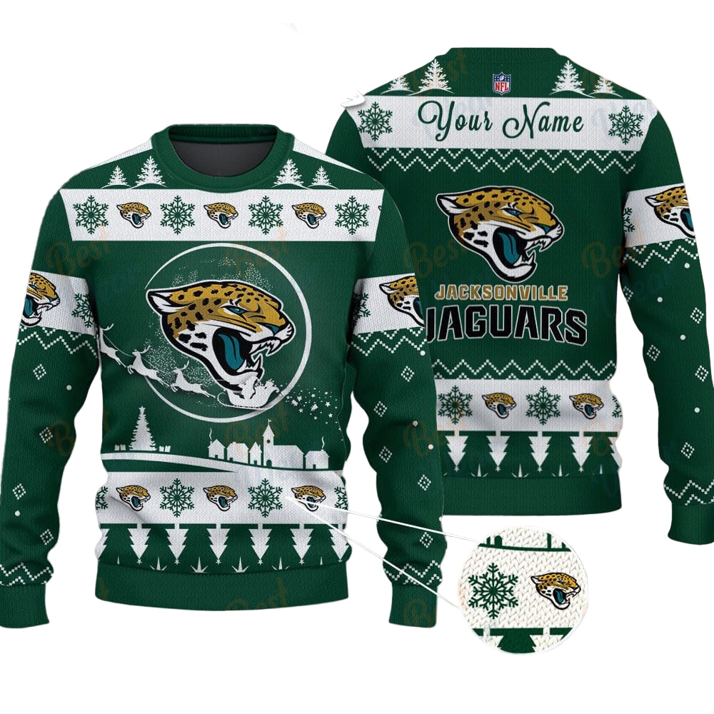 Jacksonville Jaguars NFL Ugly Christmas Sweater - Name Customized