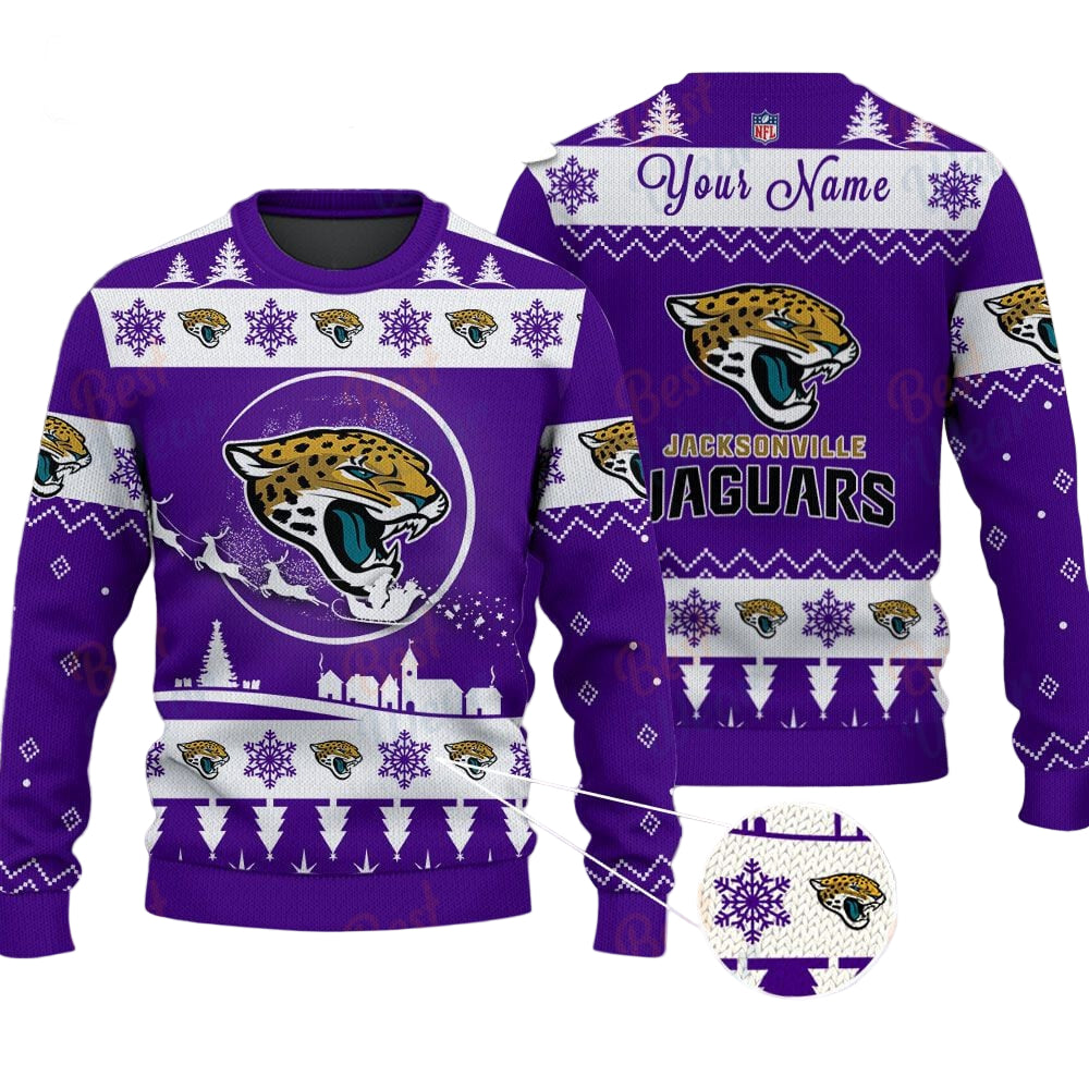 Jacksonville Jaguars NFL Ugly Christmas Sweater - Name Customized