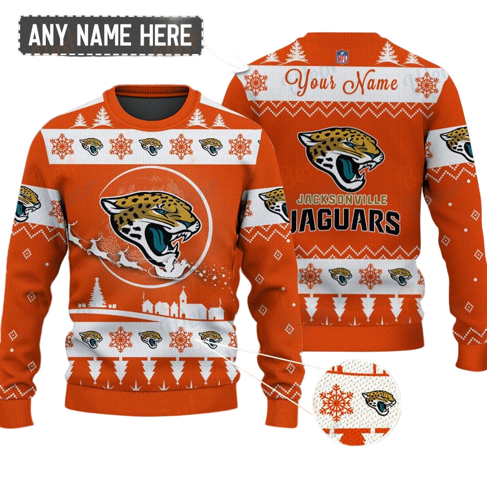 Jacksonville Jaguars NFL Ugly Christmas Sweater - Name Customized