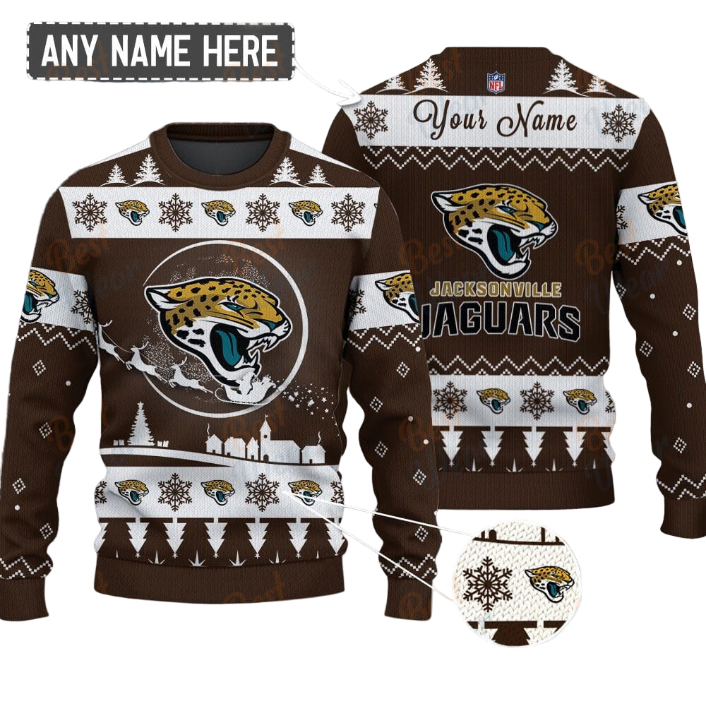 Jacksonville Jaguars NFL Ugly Christmas Sweater - Name Customized