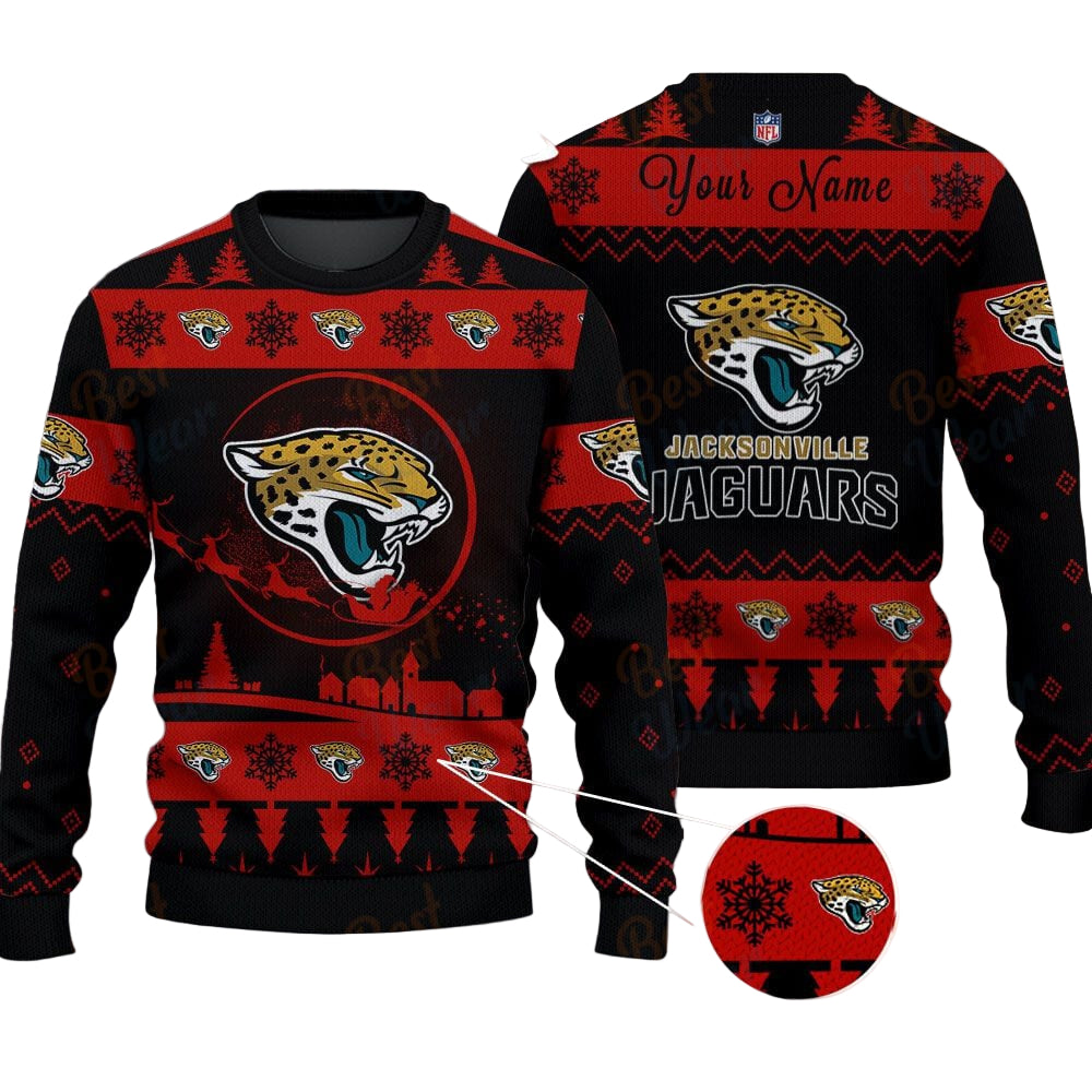 Jacksonville Jaguars NFL Ugly Christmas Sweater - Name Customized