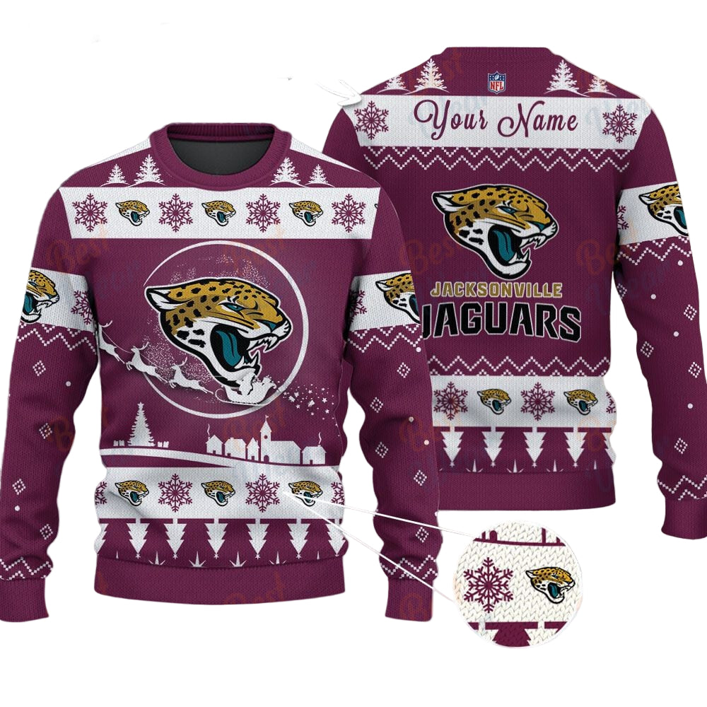 Jacksonville Jaguars NFL Ugly Christmas Sweater - Name Customized