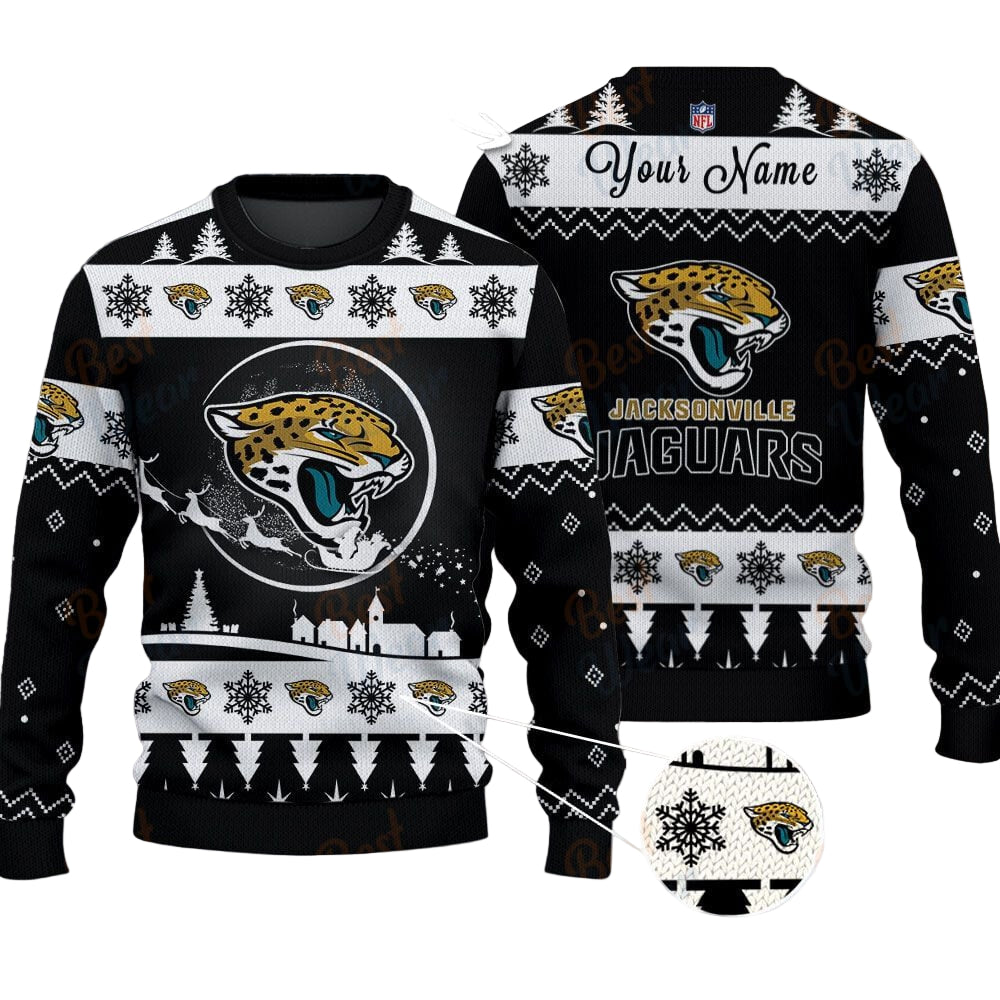 Jacksonville Jaguars NFL Ugly Christmas Sweater - Name Customized